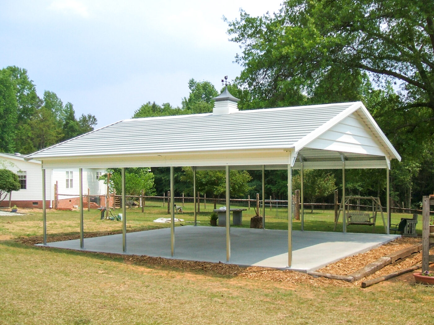 exterior of a horizontal carport in sc for sale