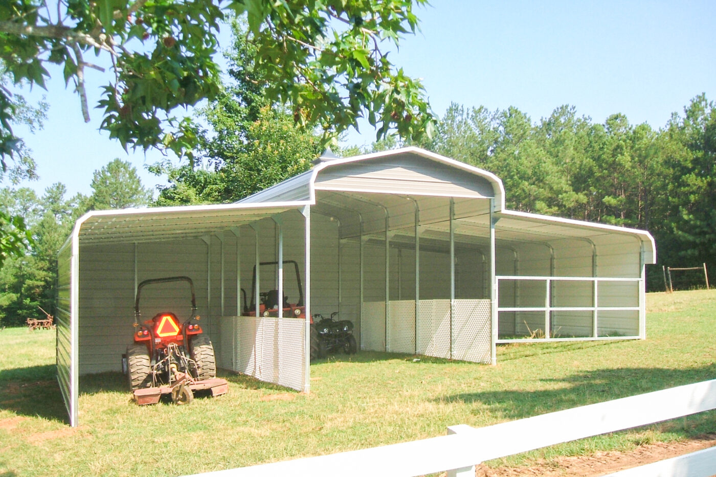 exterior of quality 2 car carport in sc for sale