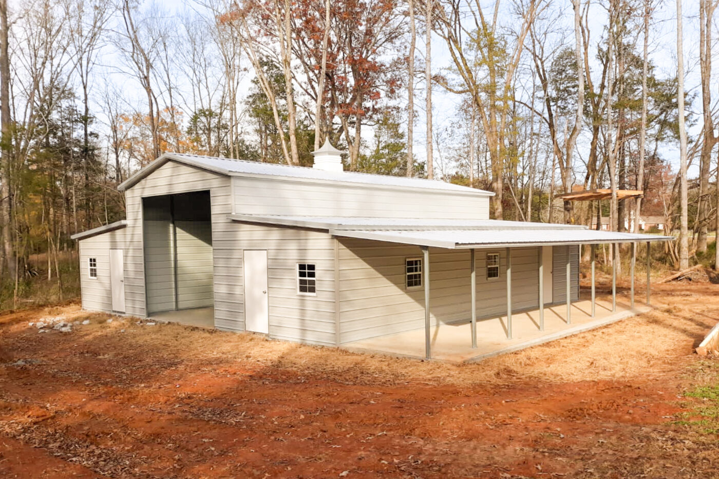 exterior of a carport shed in sc for sale