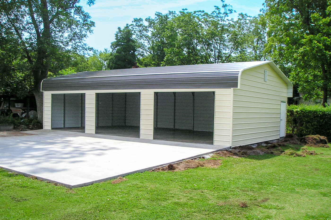 exterior of a 3-car carport from a metal fabricator in SC page